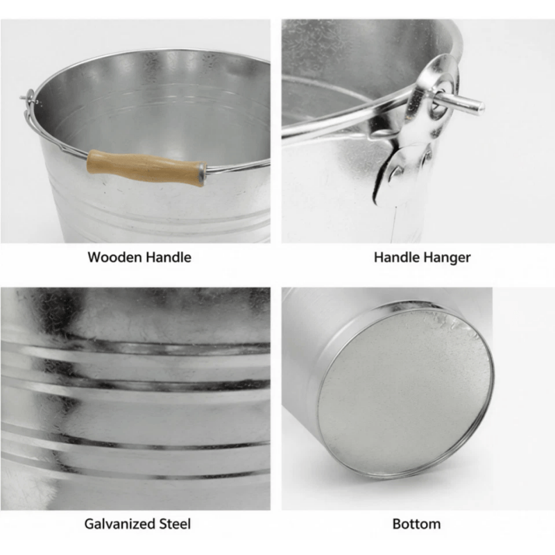 Galvanised Steel Garden & Utility Bucket - 10 Litre - product view 3