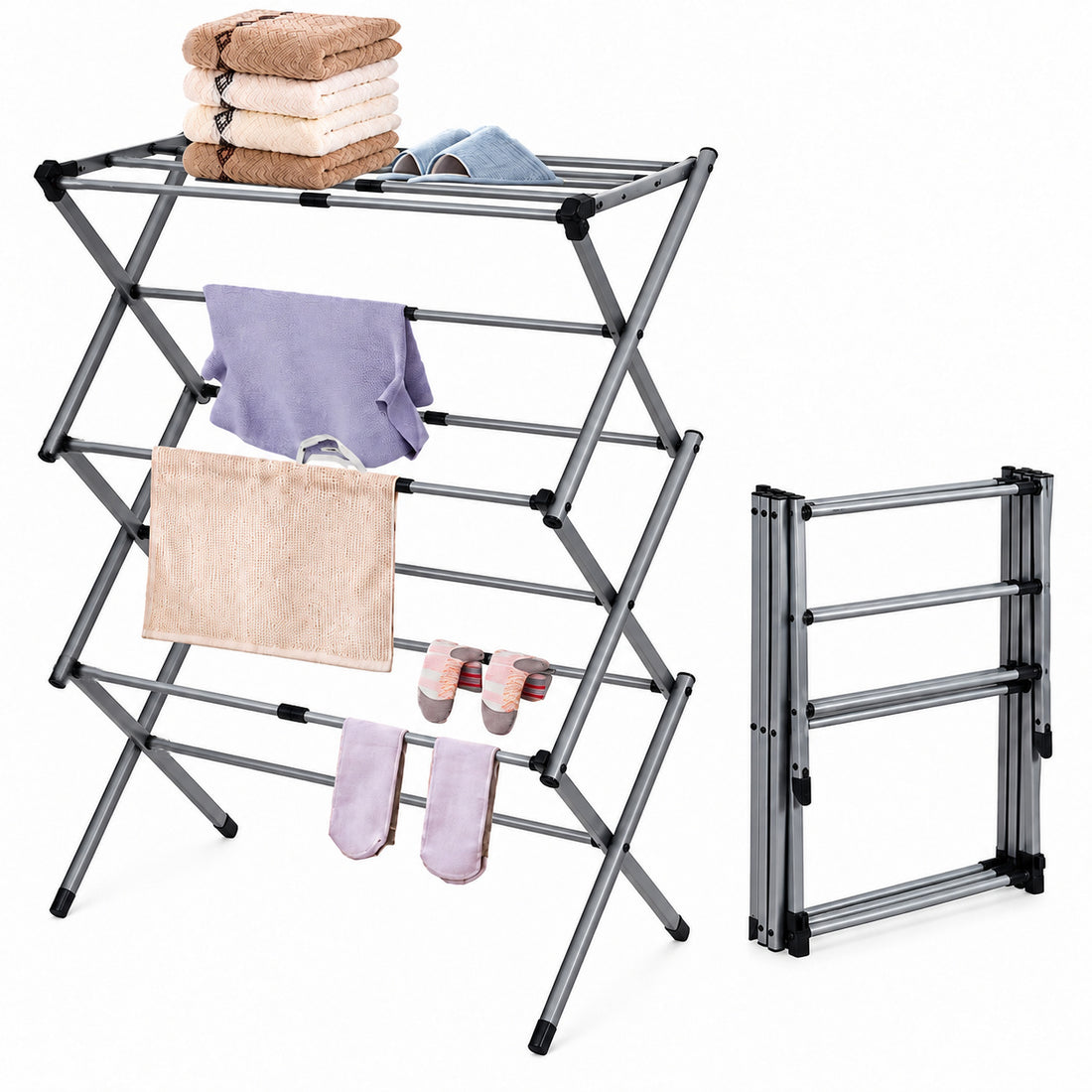 3-Tier Extendable Folding Clothes Airer - Up to 7.9 m - product view 1